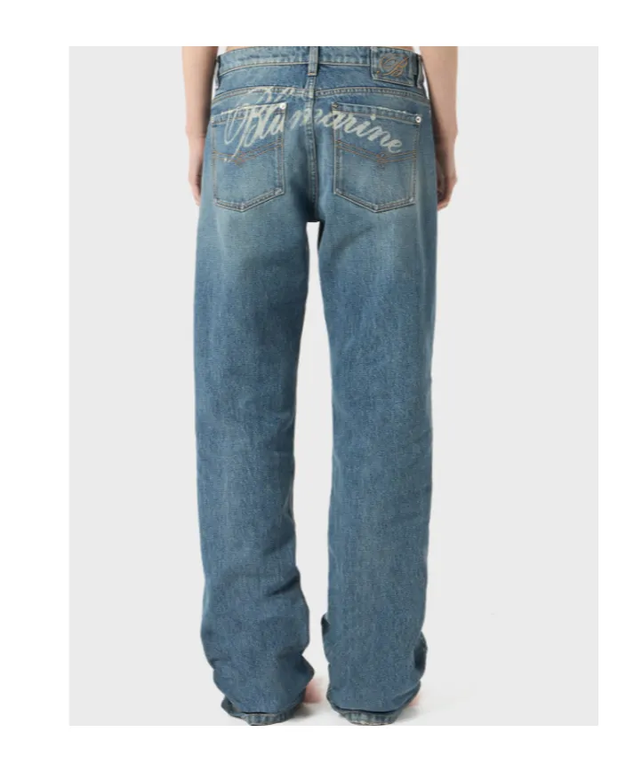 Logo Printed Straight-Leg Jeans