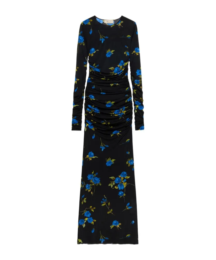 Ruched Floral Maxi Dress