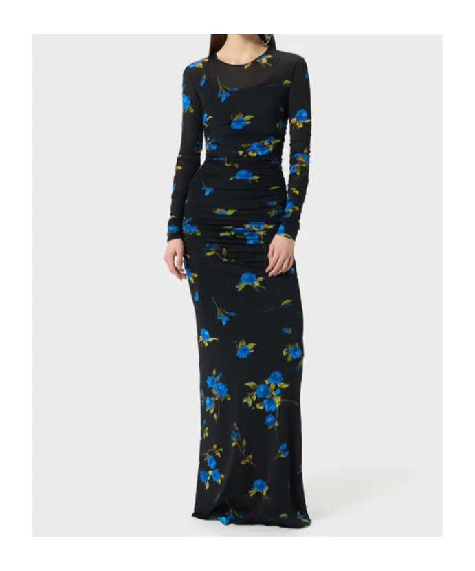 Ruched Floral Maxi Dress