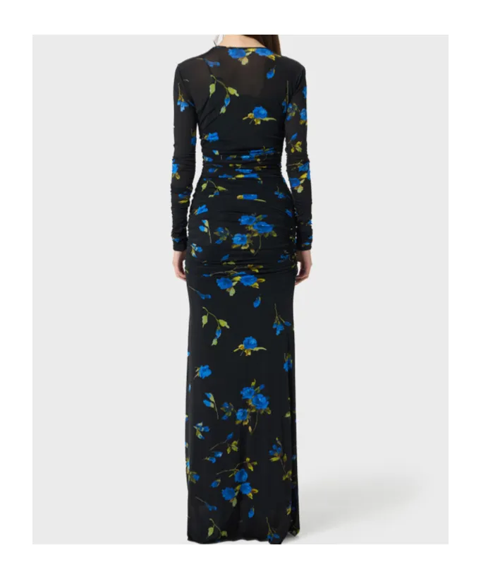 Ruched Floral Maxi Dress