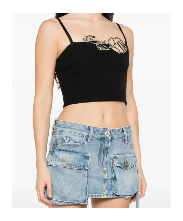 Rose-Embellished Top