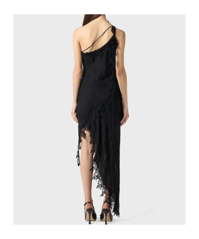 Asymmetrical Lace-Embellished Dress