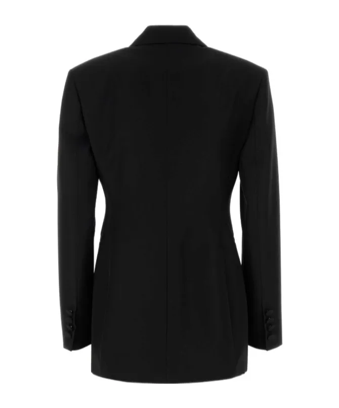 Rose-Embellished Wool Blazer