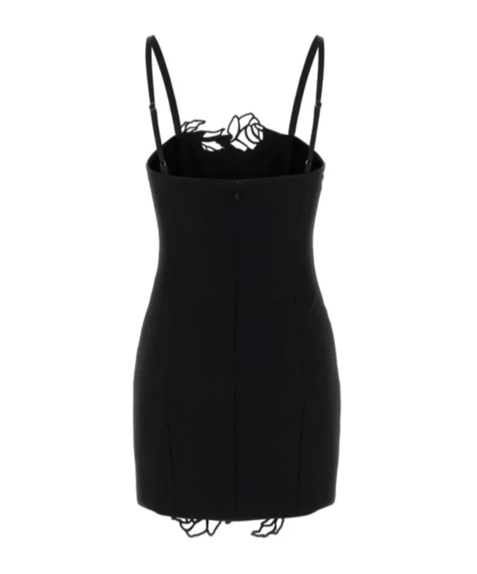 Rose-Embellished Mini Dress