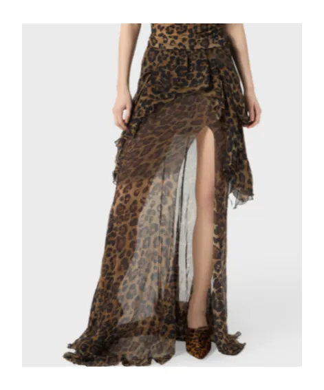 Printed Ruffled-Detail Skirt