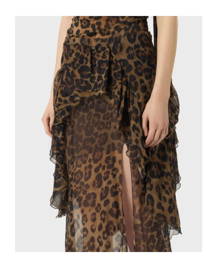 Printed Ruffled-Detail Skirt