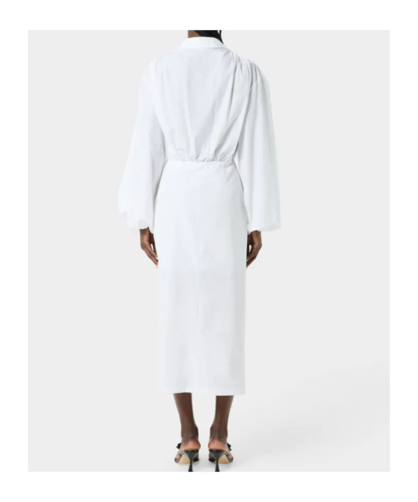 Rose-Appliqué Poplin Midi Dress