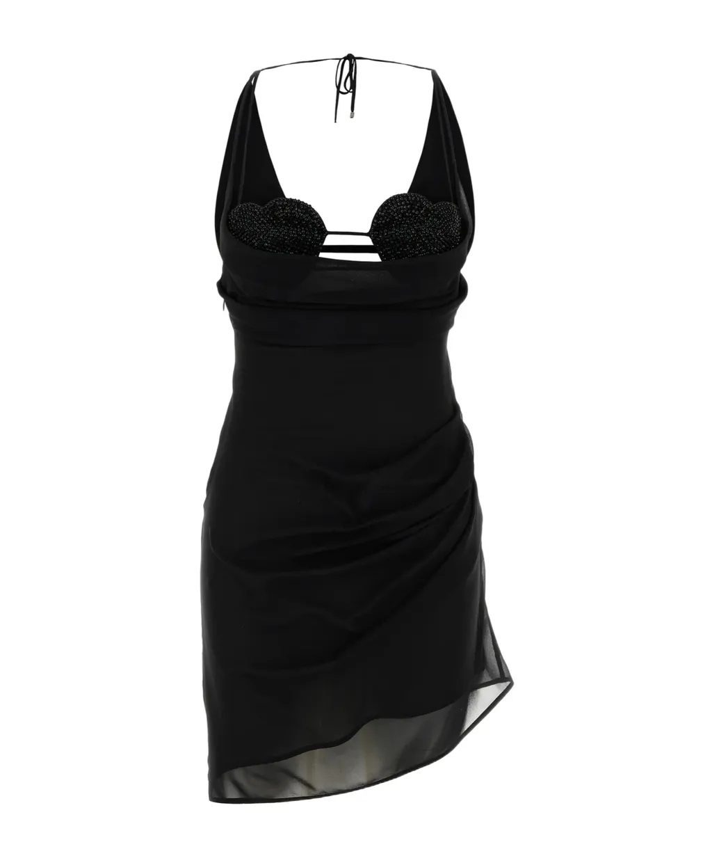 Built-In Bra Asymmetric Mini Dress