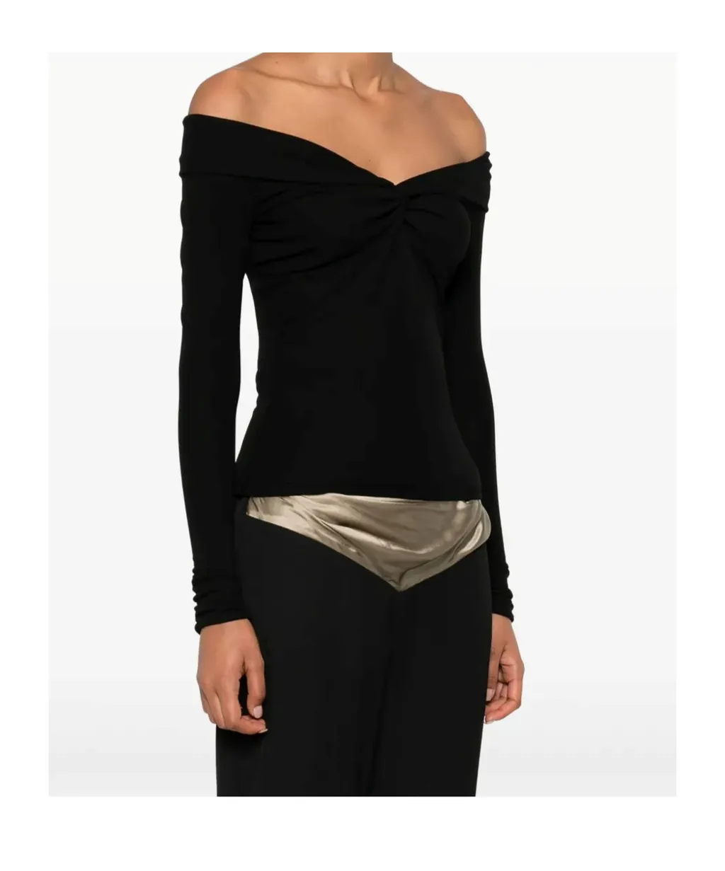 Off-Shoulder Twist-Front Top