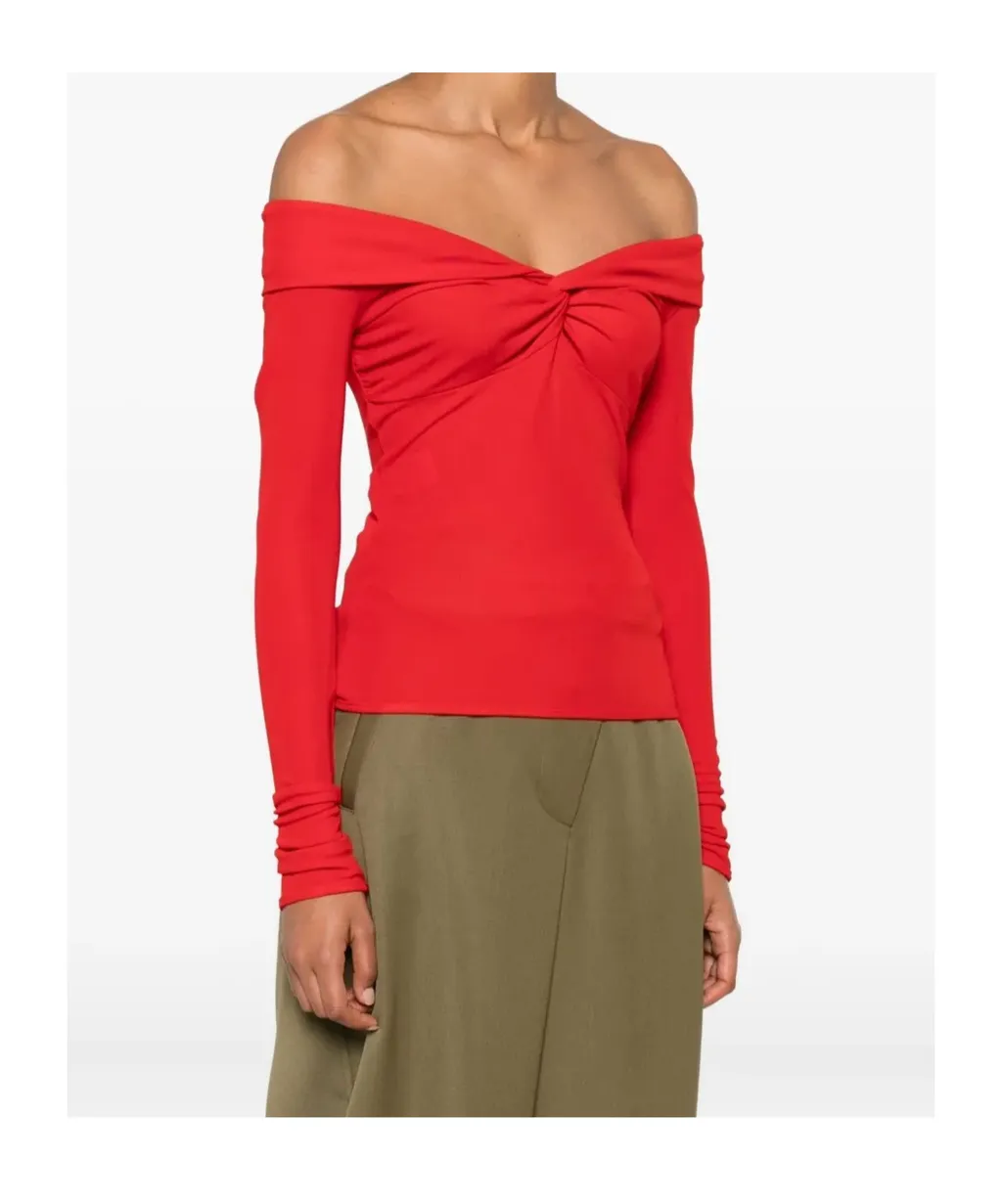 Twist-Detail Off-Shoulder Top