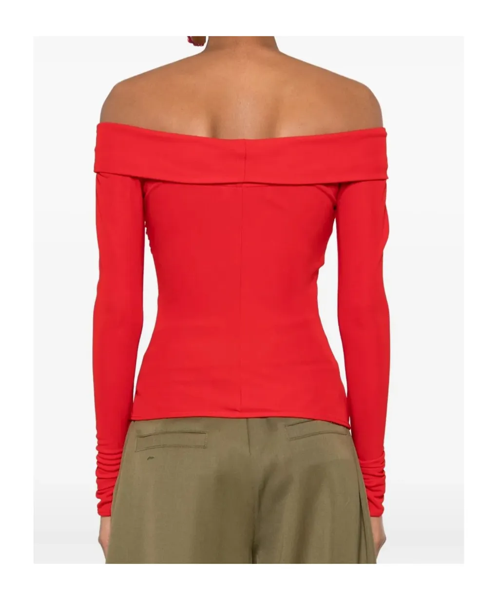 Twist-Detail Off-Shoulder Top