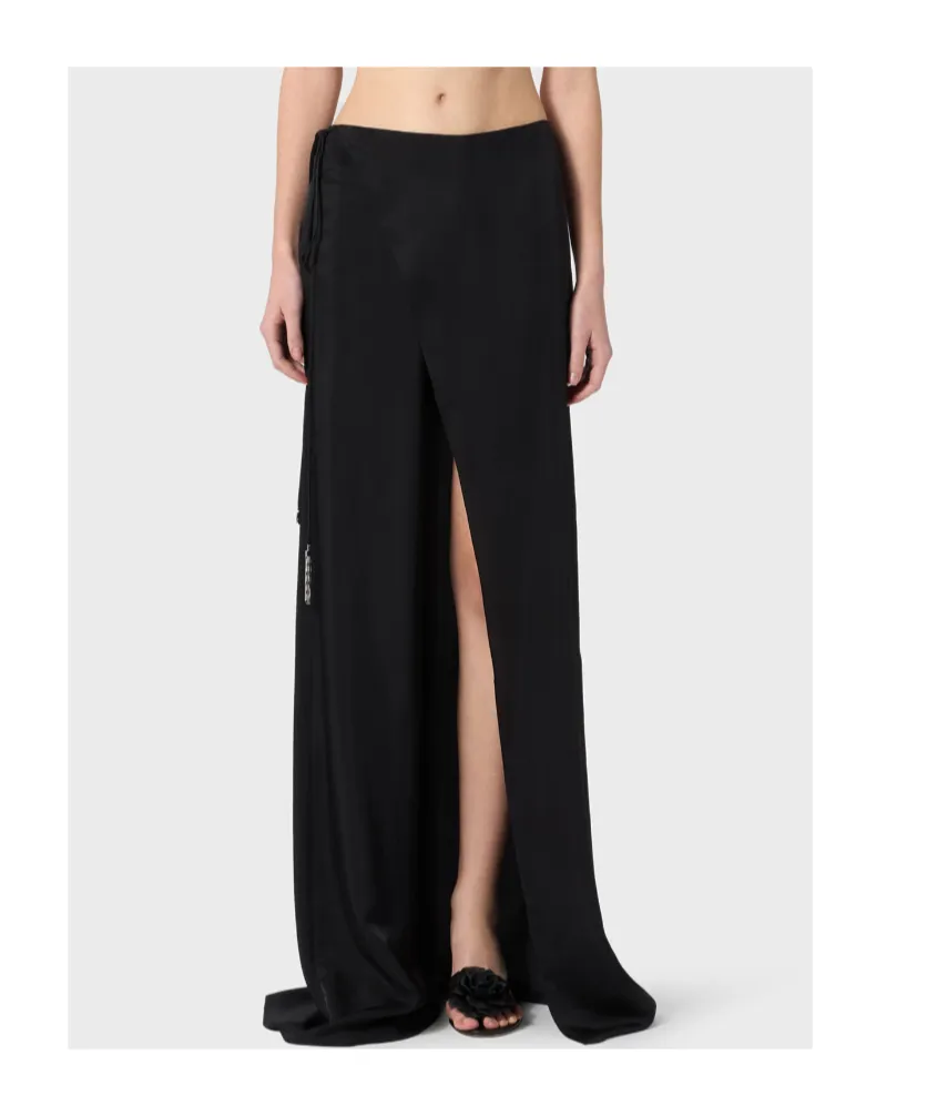 High Waist Wrap-Detail Trousers