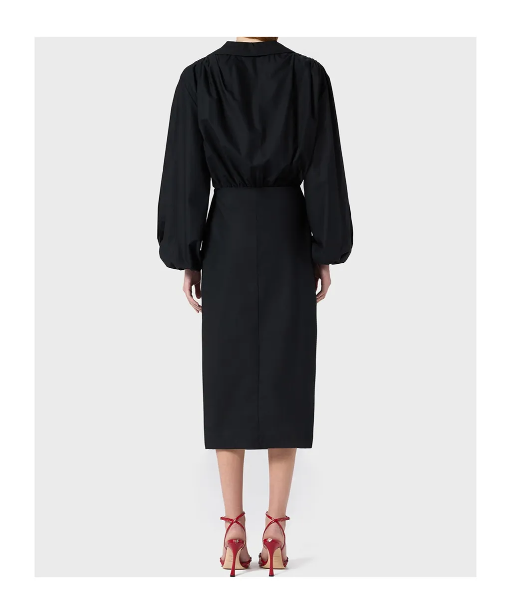 Floral-Appliqué Midi Dress