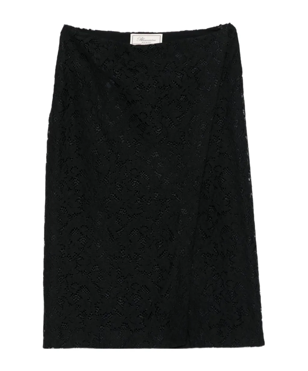Lace Floral Midi Skirt
