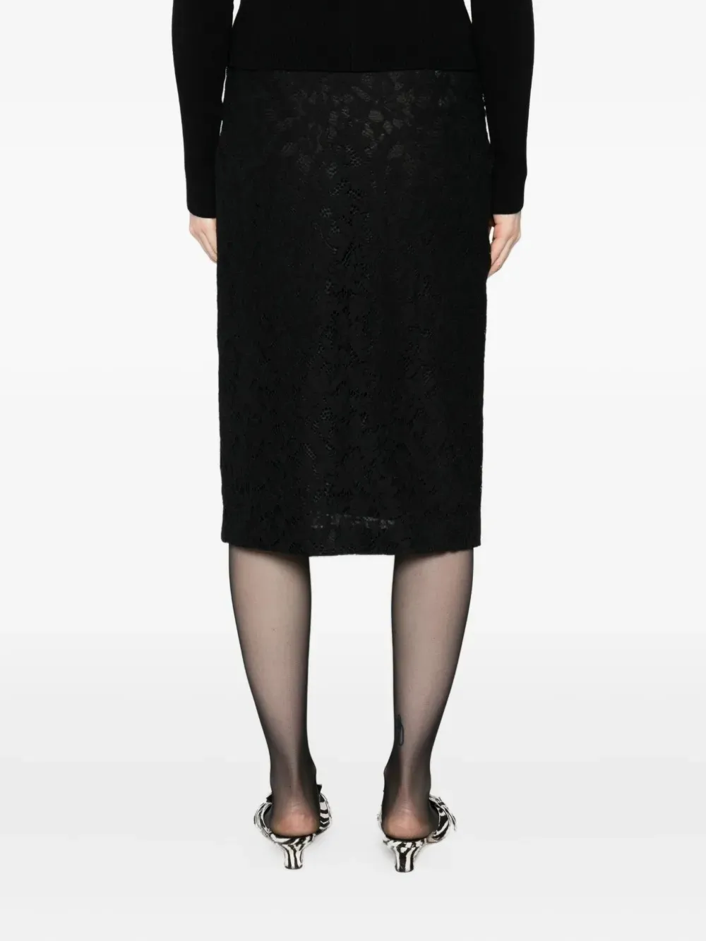 Lace Floral Midi Skirt