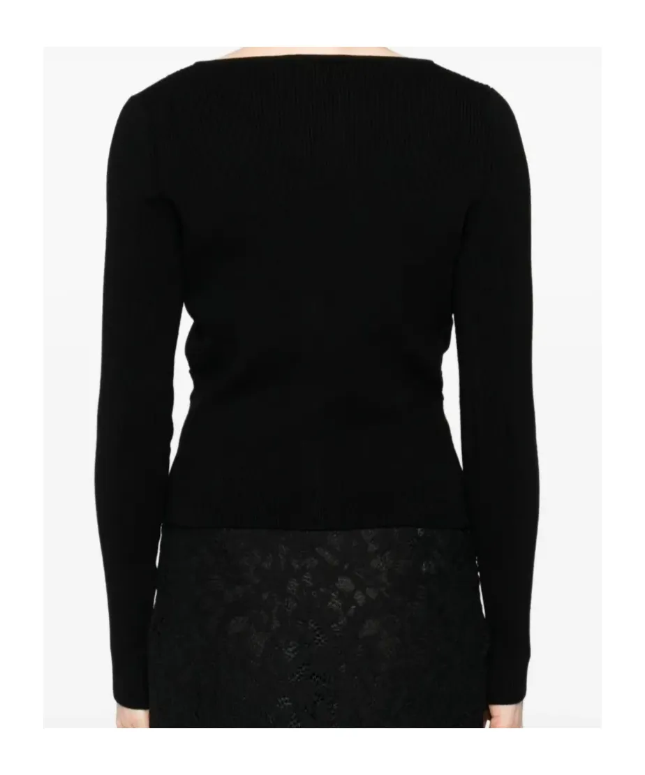 Lace-Trimmed Ribbed Cardigan