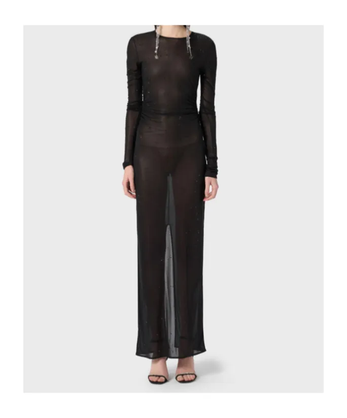Embroidery Jersey Long Dress