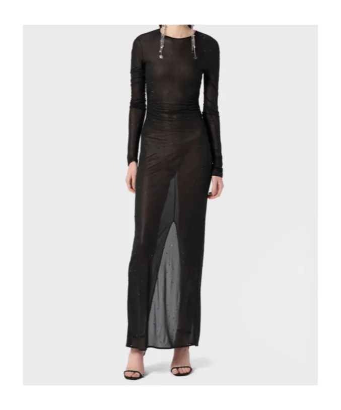 Embroidery Jersey Long Dress