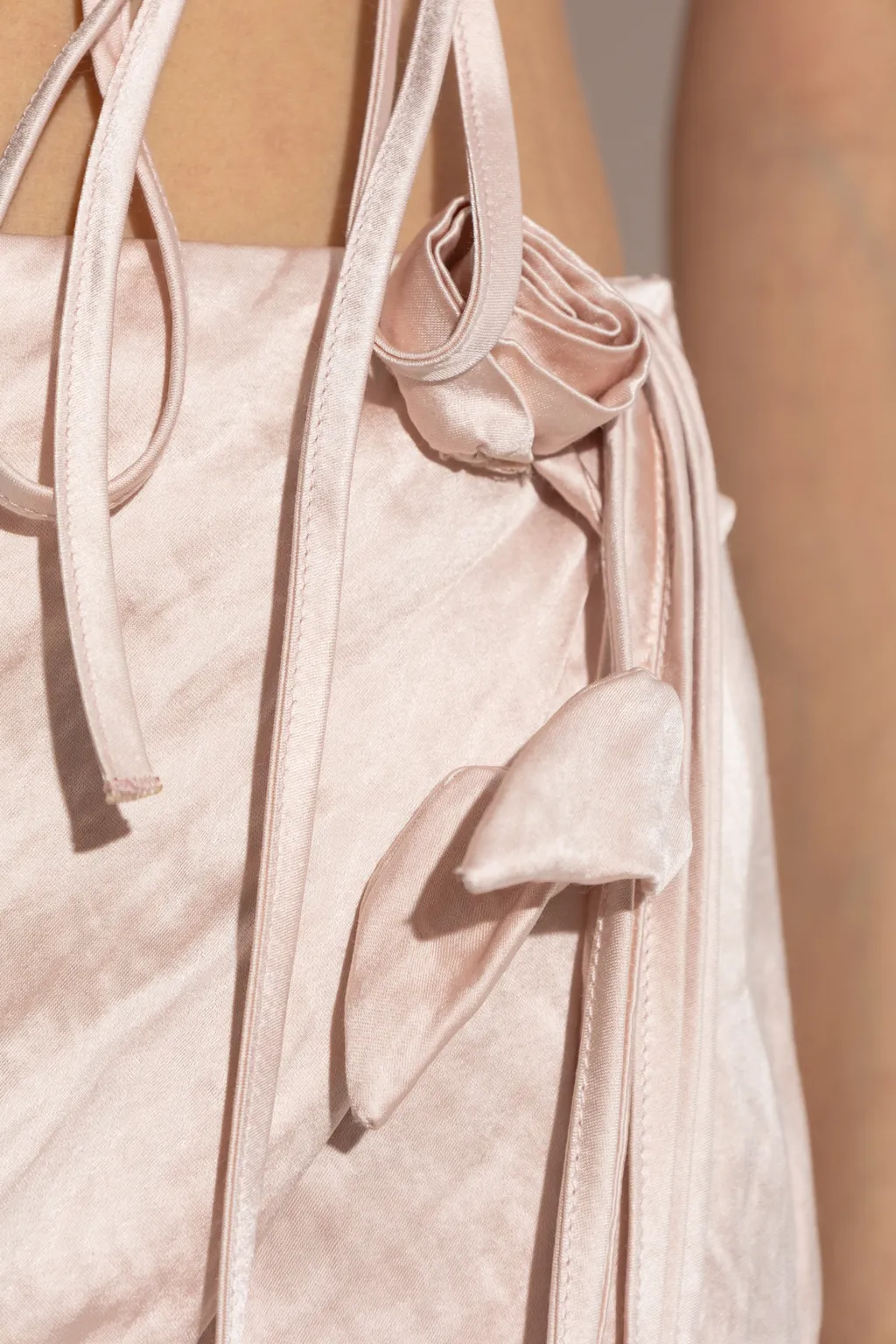 Crinkled Wrapped Midi Skirt