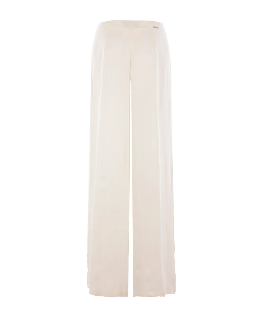 Wide-Leg Gabardine Trousers