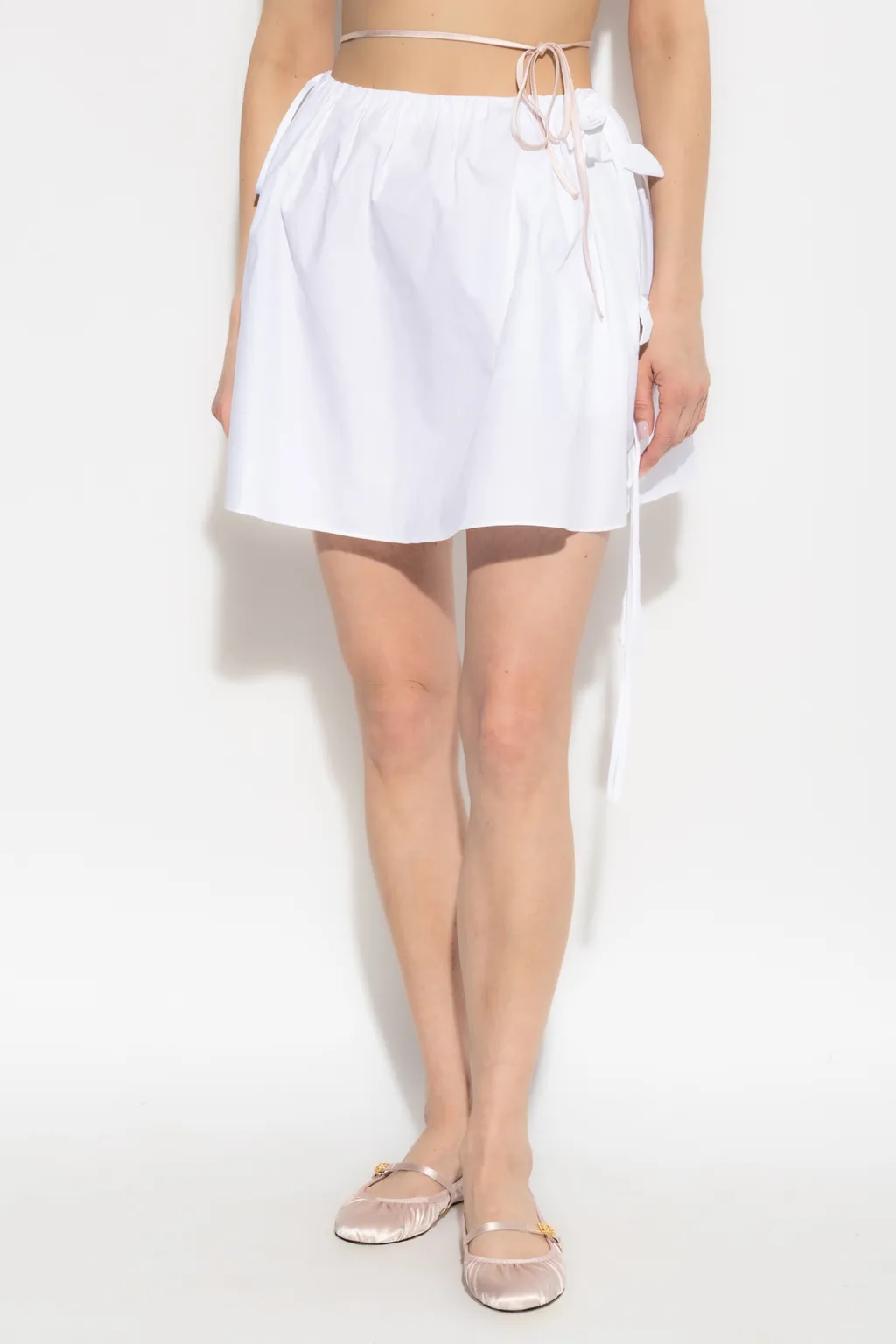 Floral-Appliqué Mini Skirt