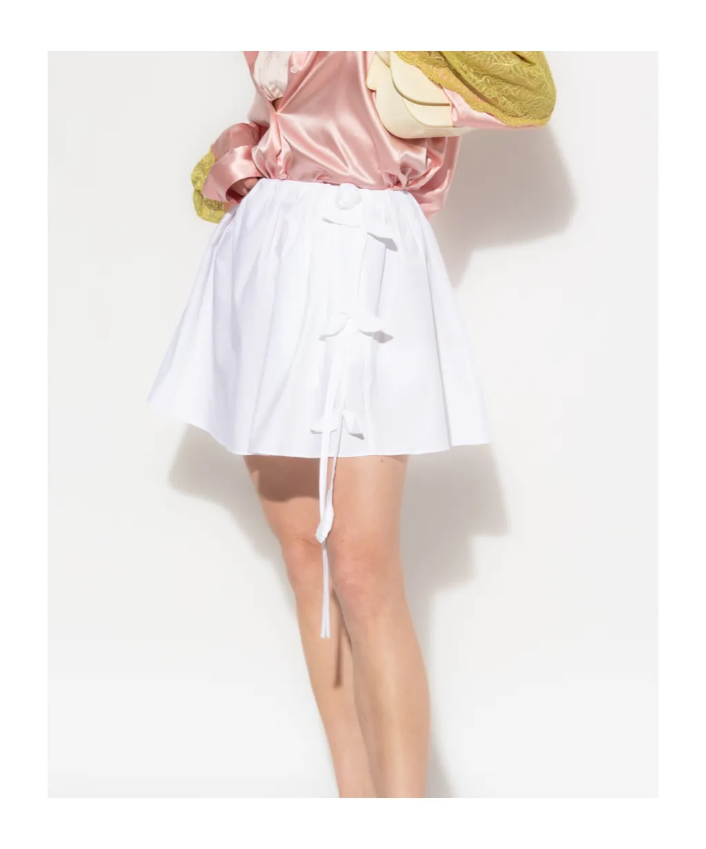 Floral-Appliqué Mini Skirt