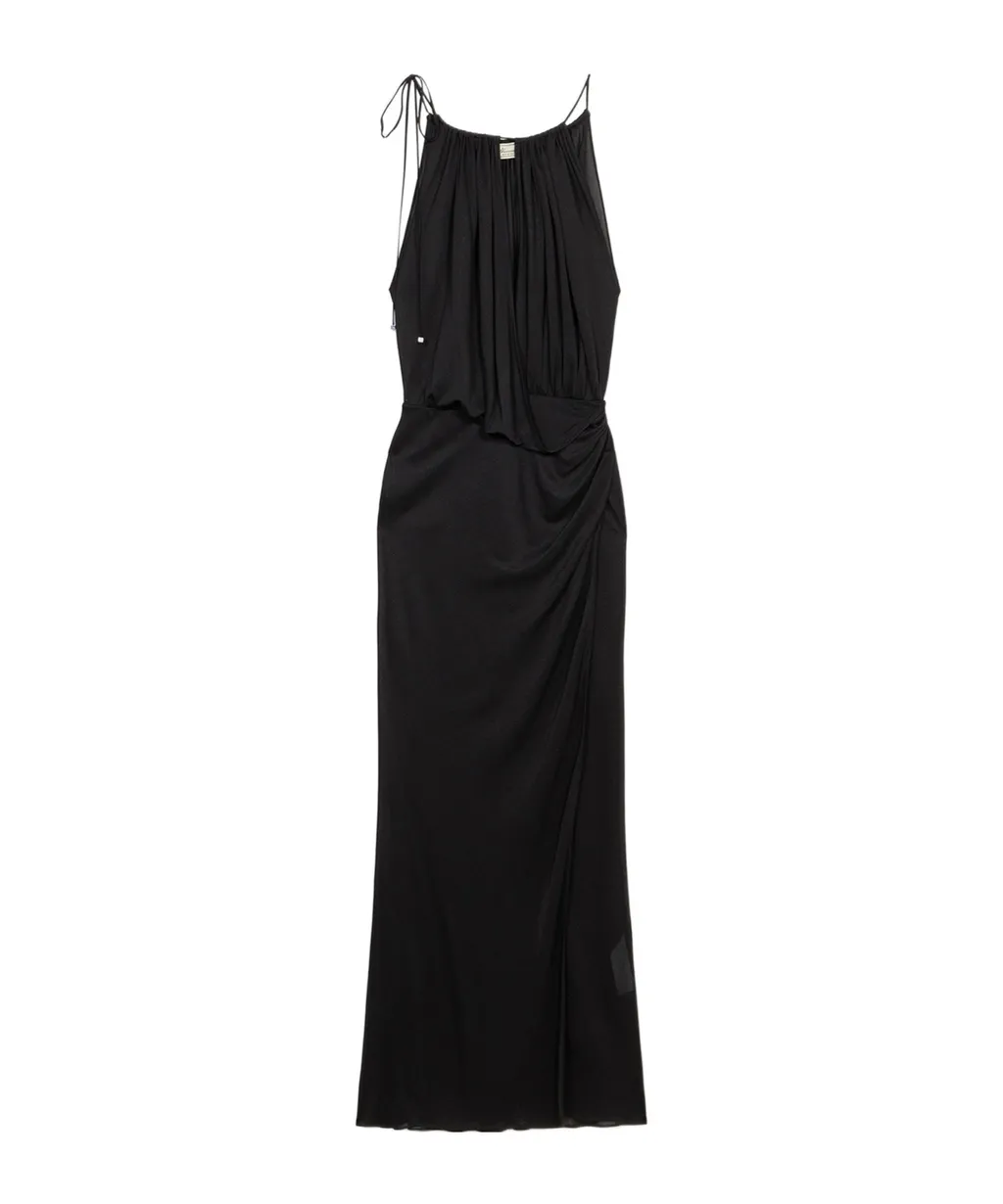 Draped-Detail Maxi Dress