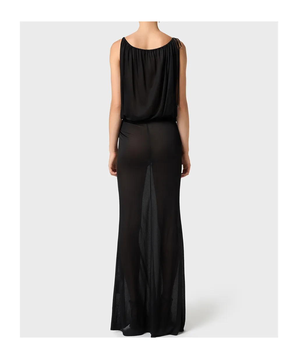 Draped-Detail Maxi Dress