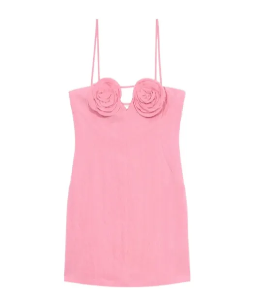 Mini Dress With Rose Details