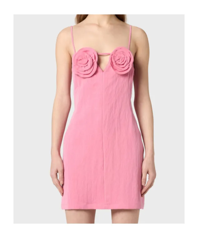 Mini Dress With Rose Details
