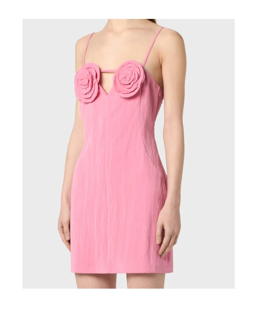 Mini Dress With Rose Details