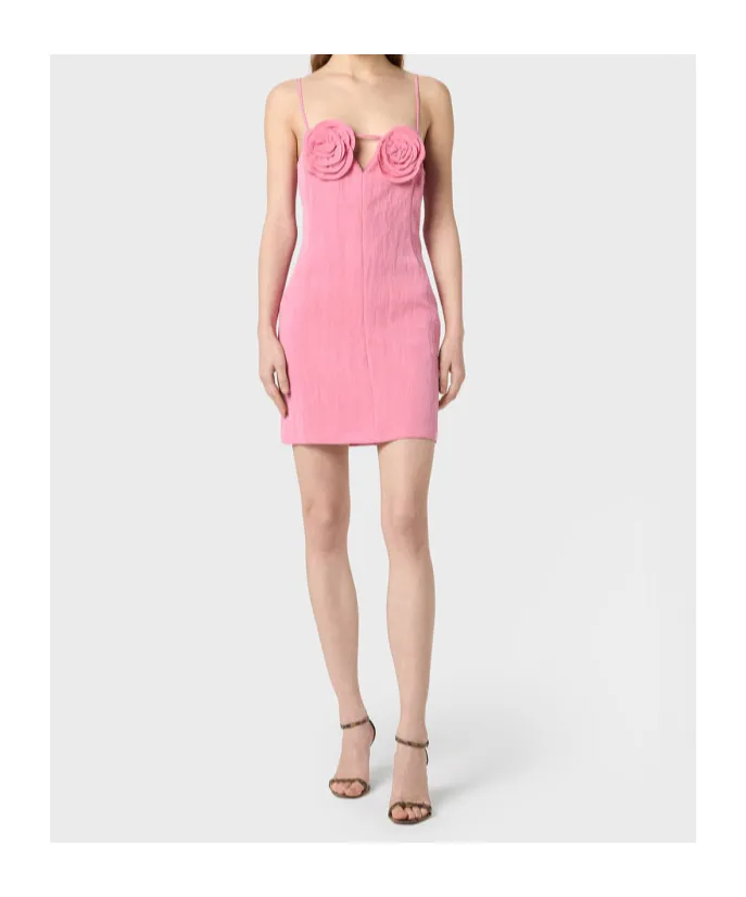 Mini Dress With Rose Details