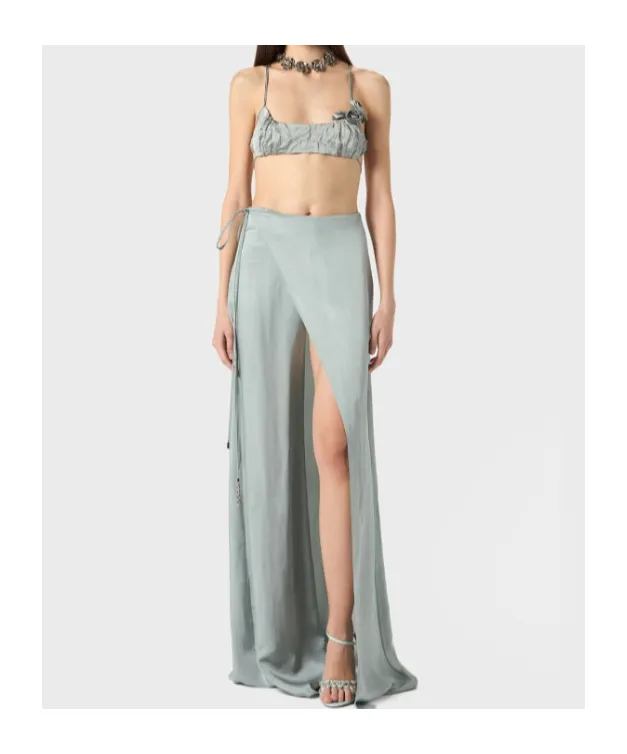 High Waist Wrap-Detail Trousers