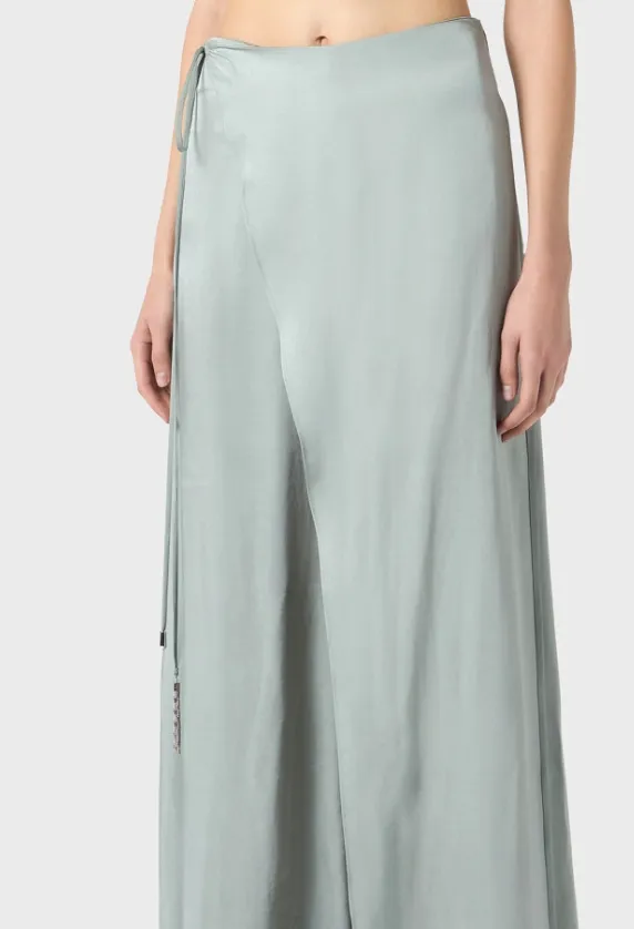 High Waist Wrap-Detail Trousers