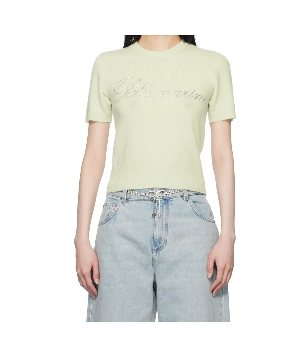 Green Cashmere Cropped Sweater