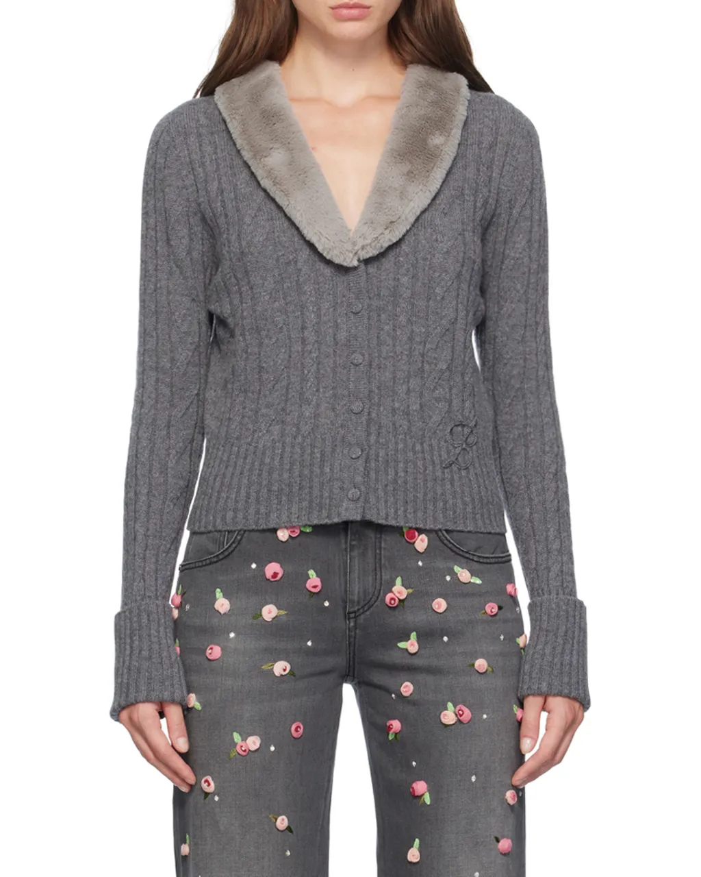 Long-Sleeved Knitted Cardigan