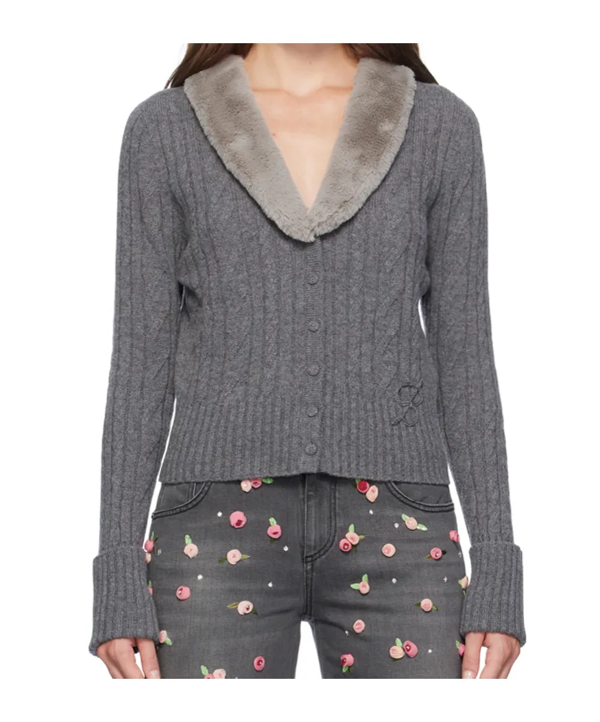 Long-Sleeved Knitted Cardigan