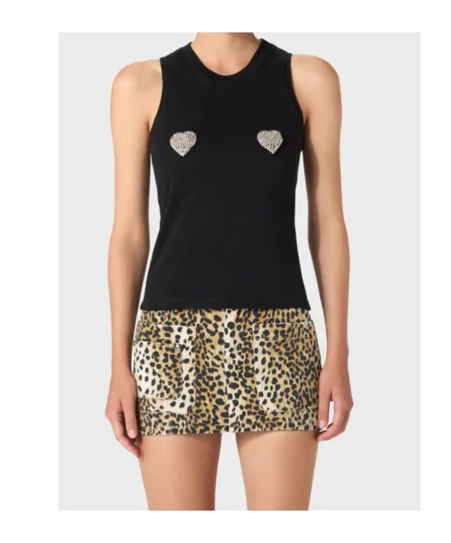 Heart-Appliqué Tank Top