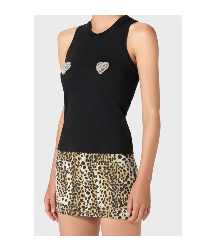 Heart-Appliqué Tank Top