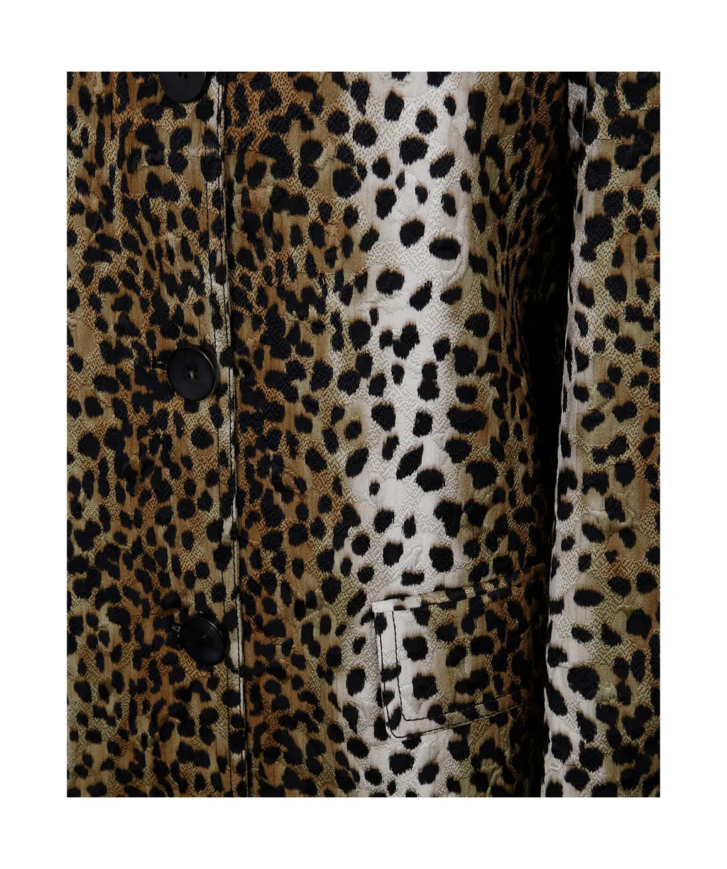 Patterned Button-Up Coat