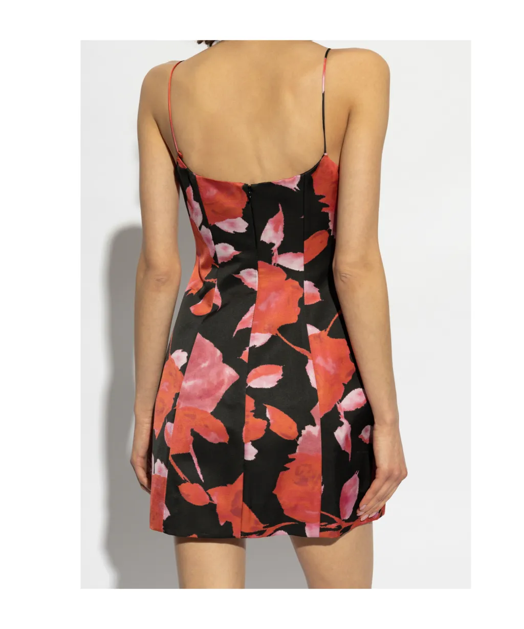 Printed Satin Mini Dress