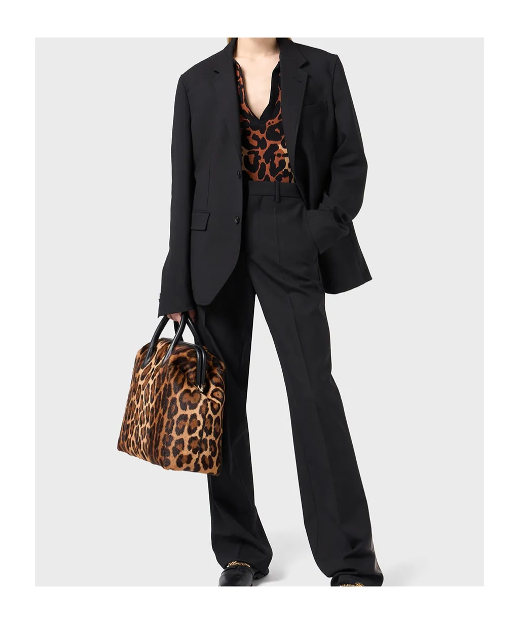 Lettering-Print Single-Breasted Blazer