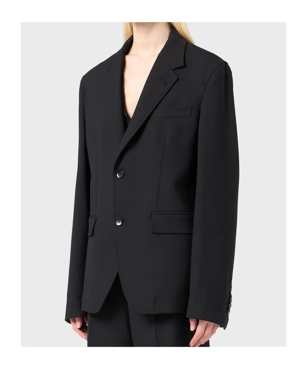 Lettering-Print Single-Breasted Blazer