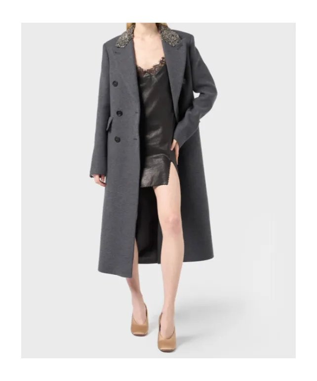 Embellished Double-Breasted Coat