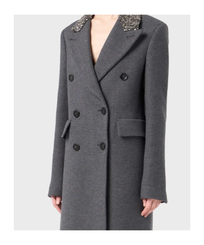 Embellished Double-Breasted Coat