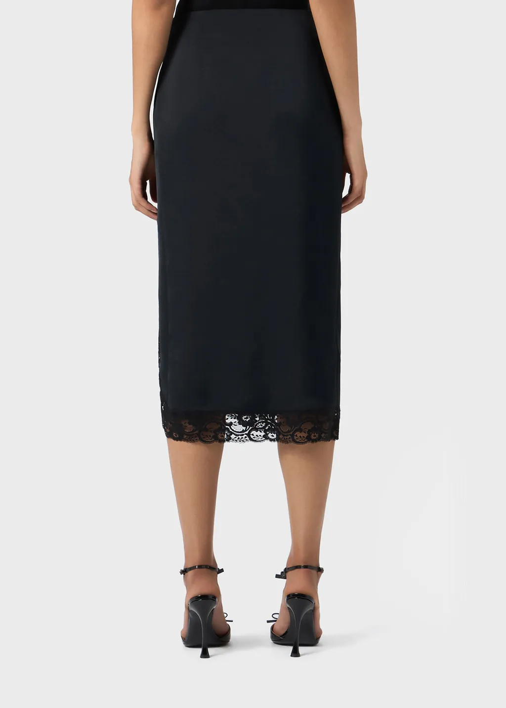 Asymmetric Lace-Detail Skirt