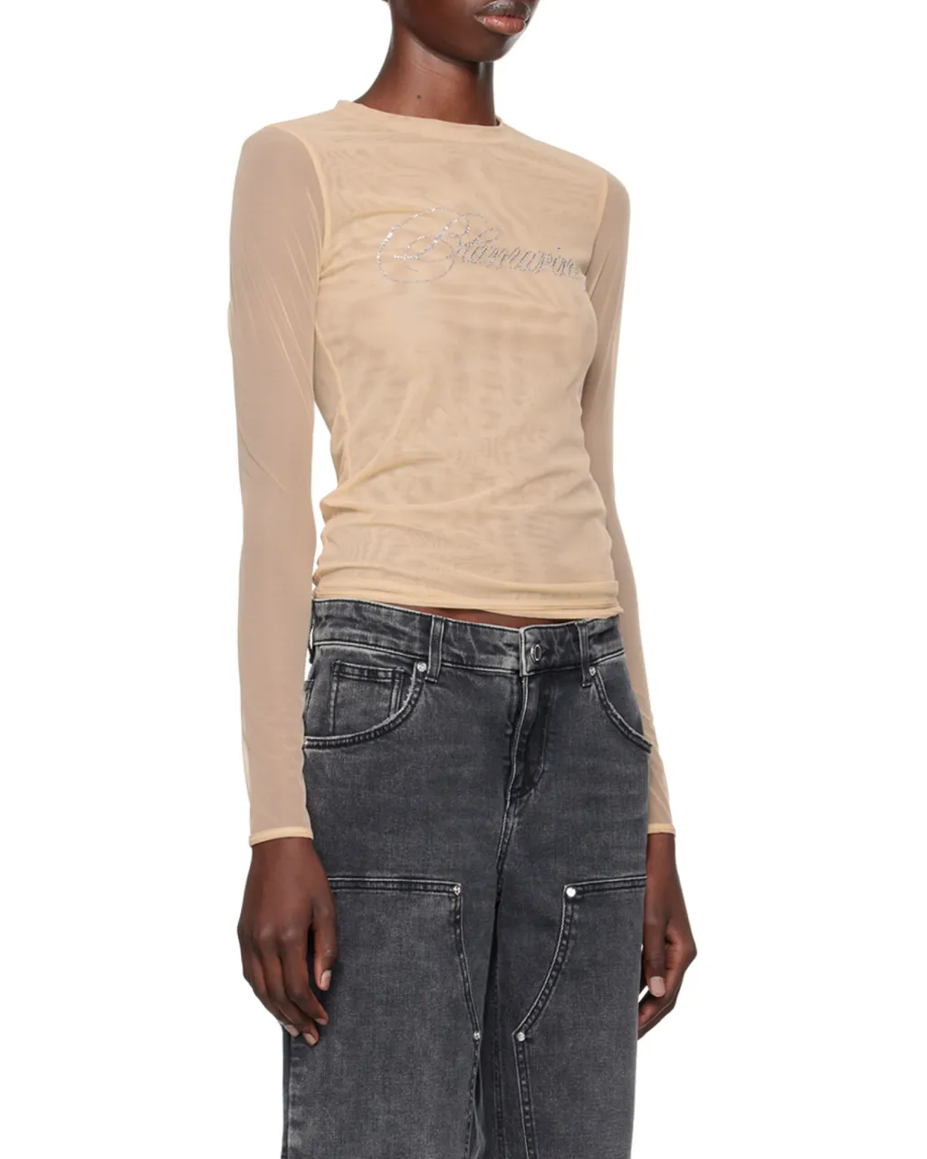 Long-Sleeved Elastic T-Shirt