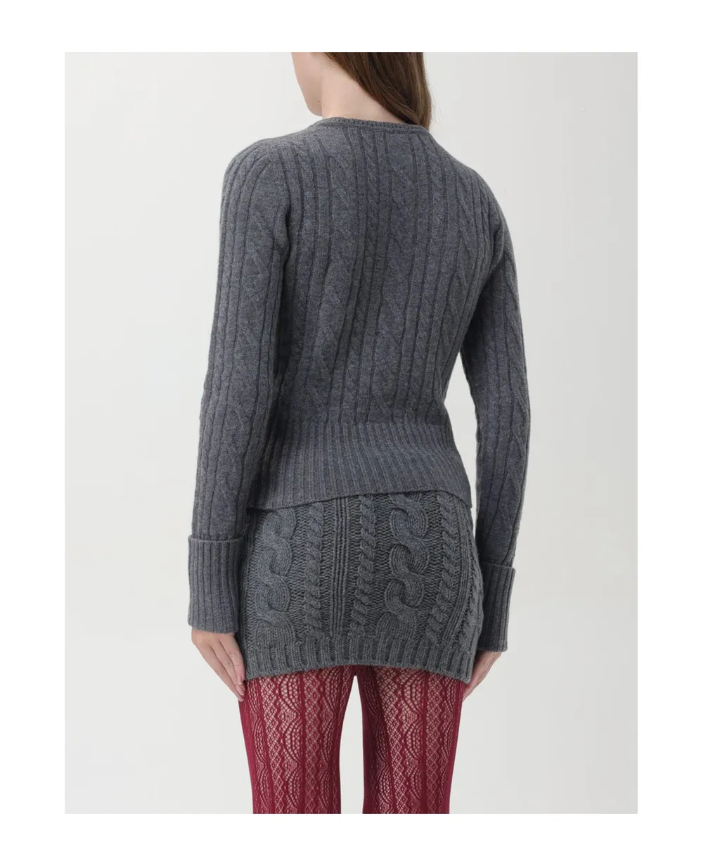 Cable-Stitch Crew-Neck Sweater