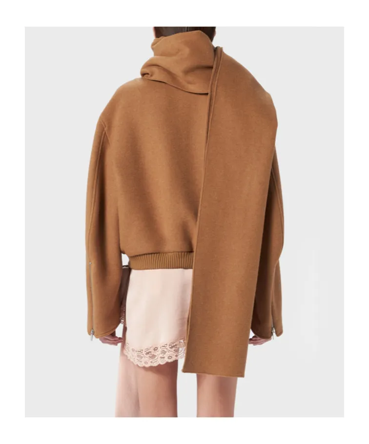 Zipped Felted Bomber Jacket