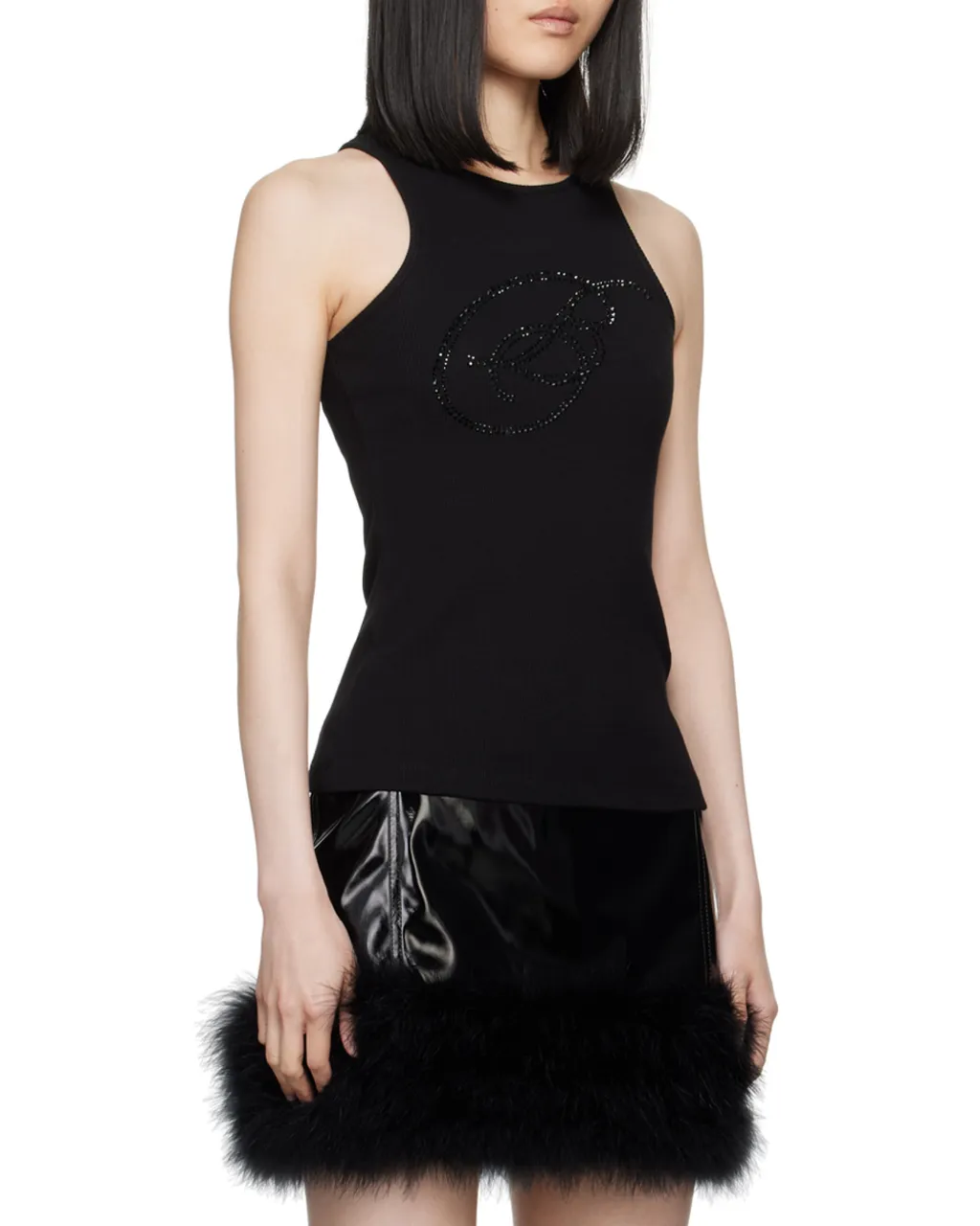 Rhinestone-Logo Tank Top